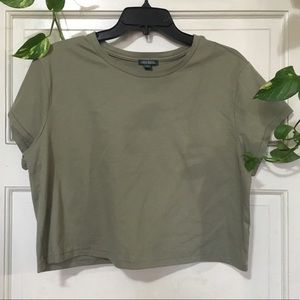 An olive green t- shirt